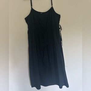 Black tank cinched midi dress